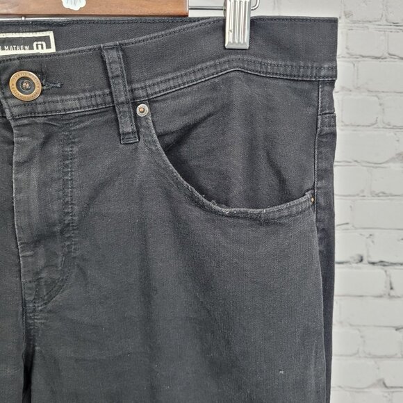 Travis Mathew Black Denim Cotton Blend Straight Leg Stretch Jeans 34 (34x32) - Picture 10 of 14